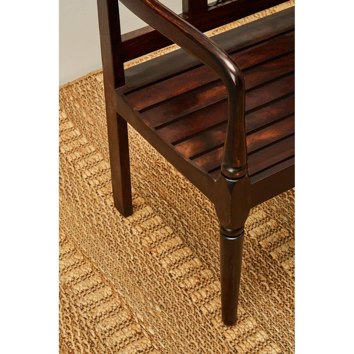 Hamilton Interiors Living Srina Dark Sheesham Wood Bench House of Isabella UK