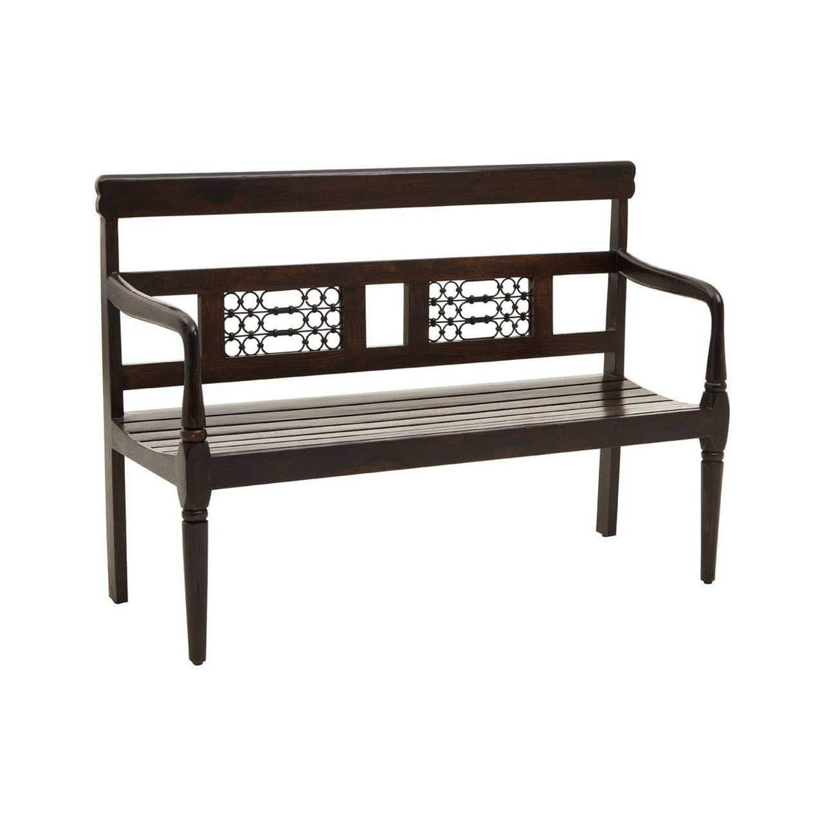 Hamilton Interiors Living Srina Dark Sheesham Wood Bench House of Isabella UK