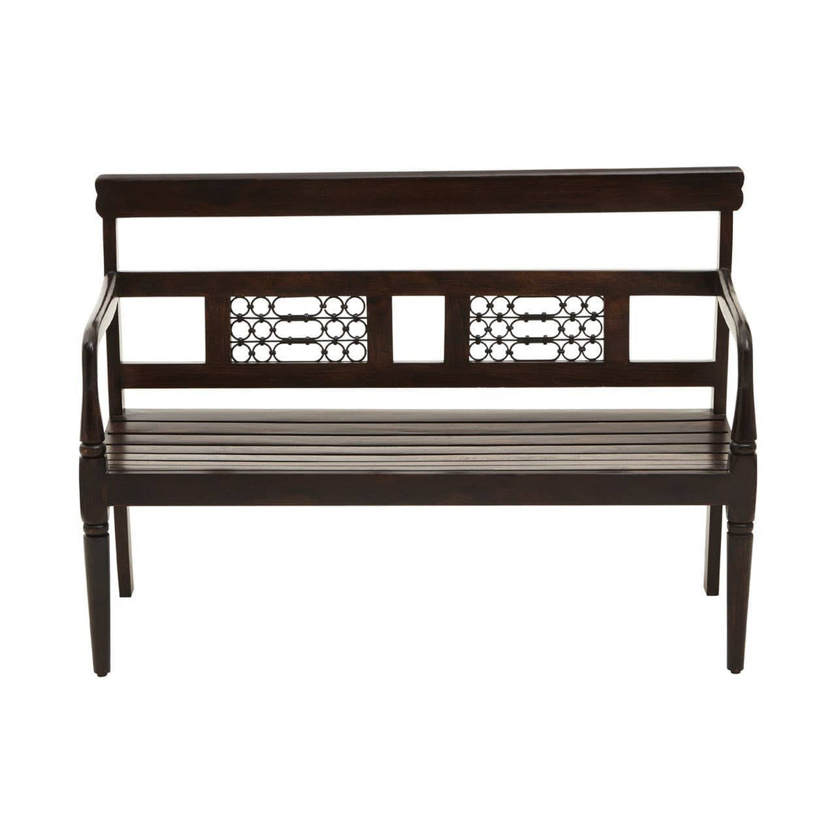 Hamilton Interiors Living Srina Dark Sheesham Wood Bench House of Isabella UK