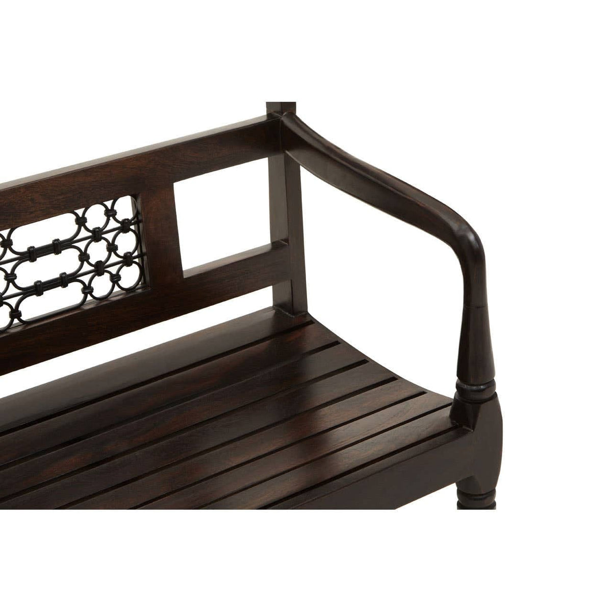 Hamilton Interiors Living Srina Dark Sheesham Wood Bench House of Isabella UK