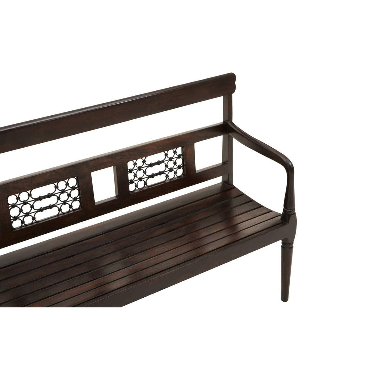 Hamilton Interiors Living Srina Dark Sheesham Wood Bench House of Isabella UK