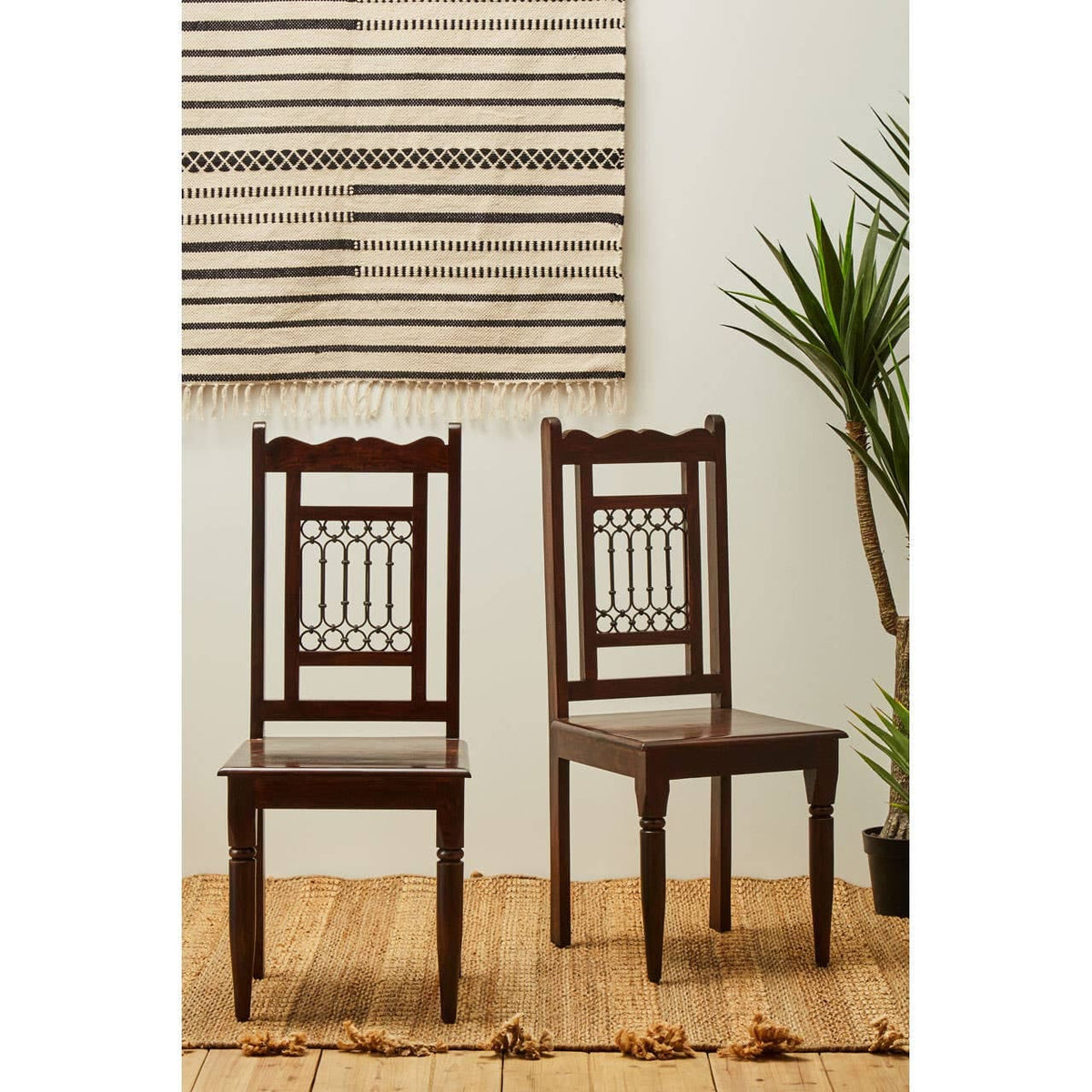 Hamilton Interiors Living Srina Dark Sheesham Wood Dining Chair House of Isabella UK