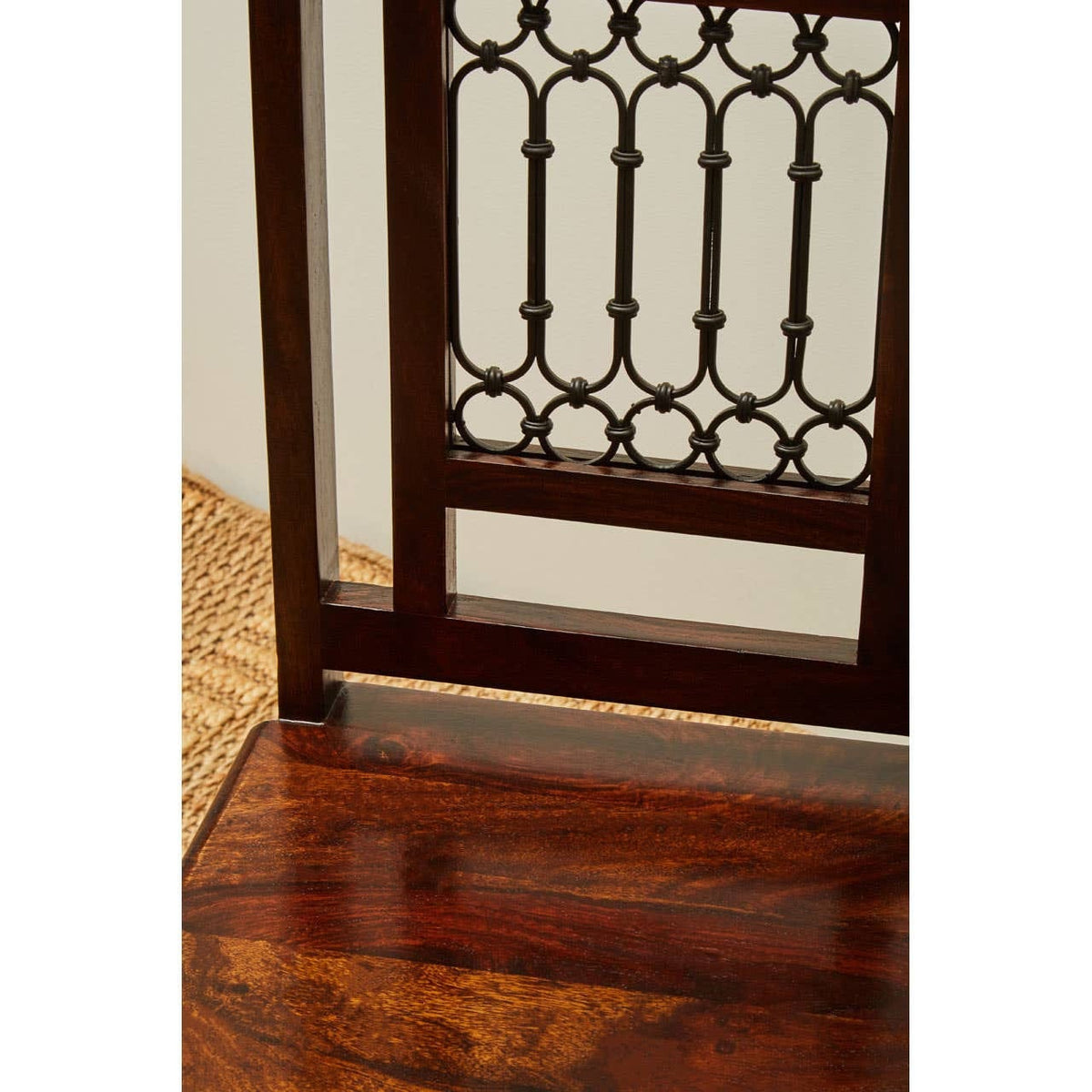 Hamilton Interiors Living Srina Dark Sheesham Wood Dining Chair House of Isabella UK