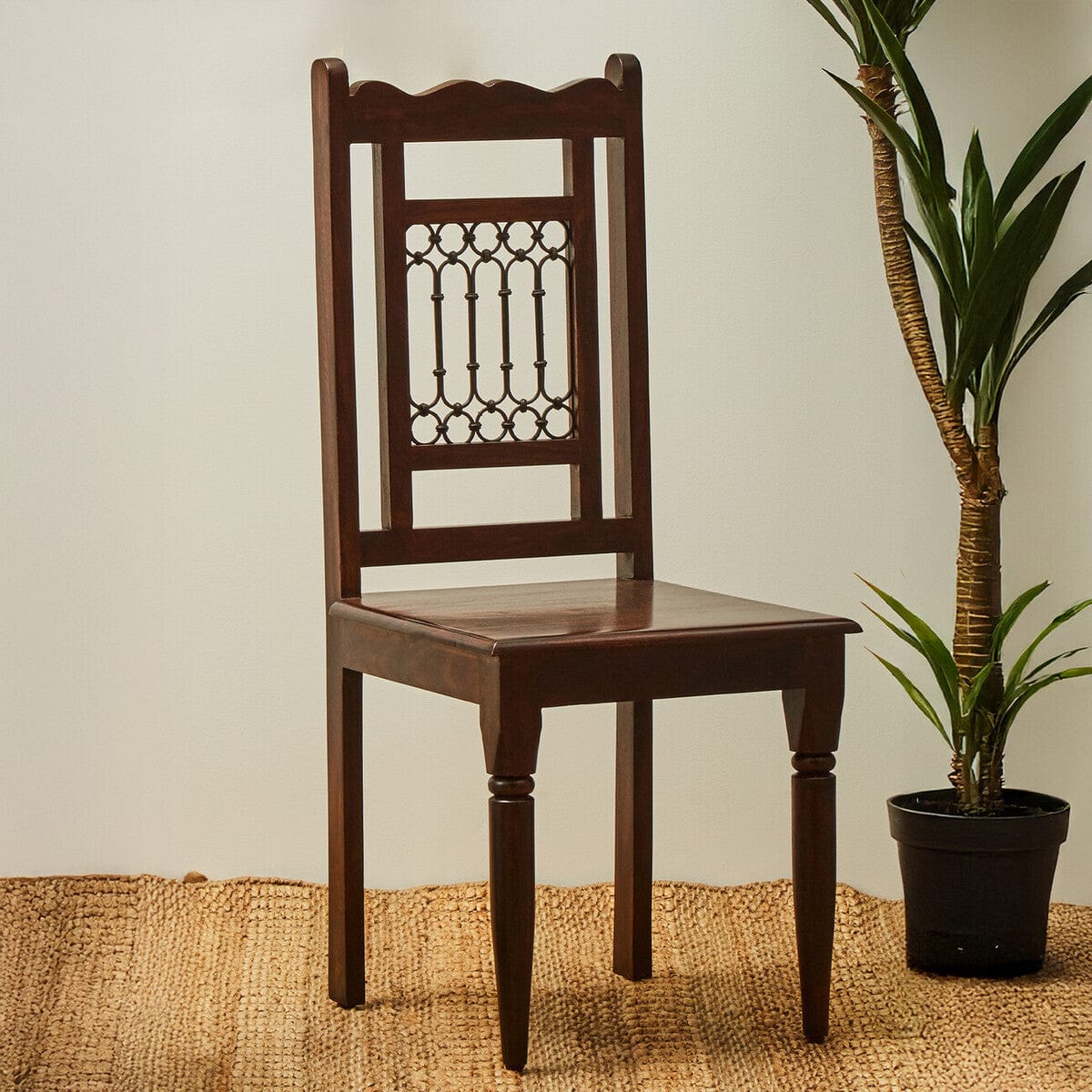 Hamilton Interiors Living Srina Dark Sheesham Wood Dining Chair House of Isabella UK