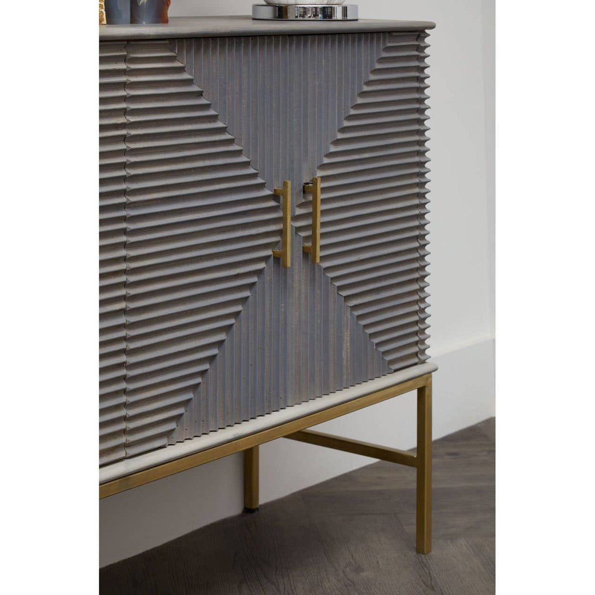 Hamilton Interiors Living Suar Grey Wash Mango Wood Sideboard House of Isabella UK