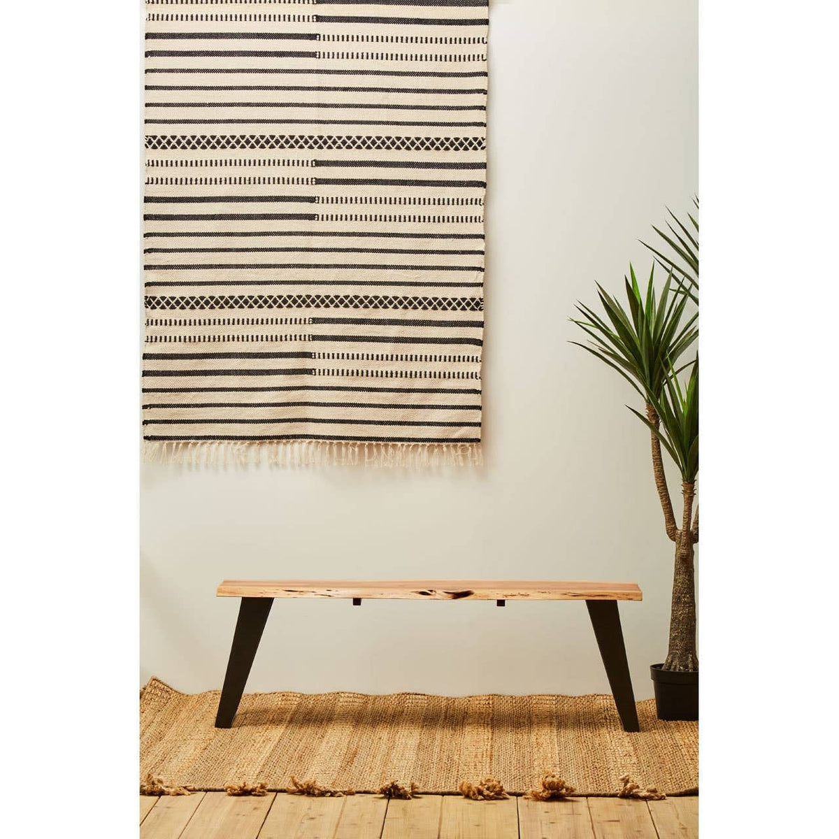 Hamilton Interiors Living Surax Acacia Wood with Live Edge Bench House of Isabella UK