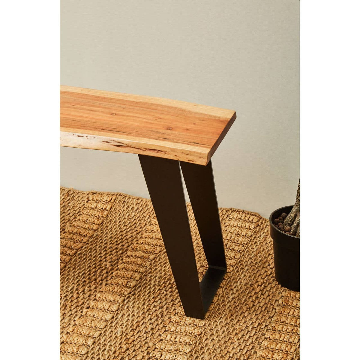 Hamilton Interiors Living Surax Acacia Wood with Live Edge Bench House of Isabella UK