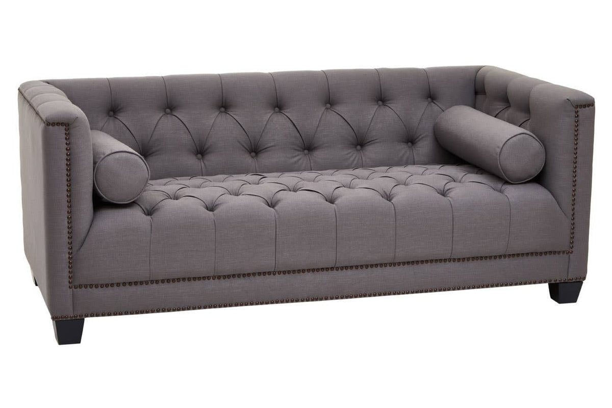 Hamilton Interiors Living Surina 2 Seat Grey Fabric Sofa House of Isabella UK