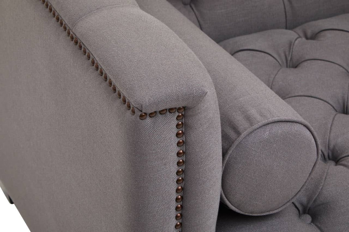 Hamilton Interiors Living Surina 2 Seat Grey Fabric Sofa House of Isabella UK