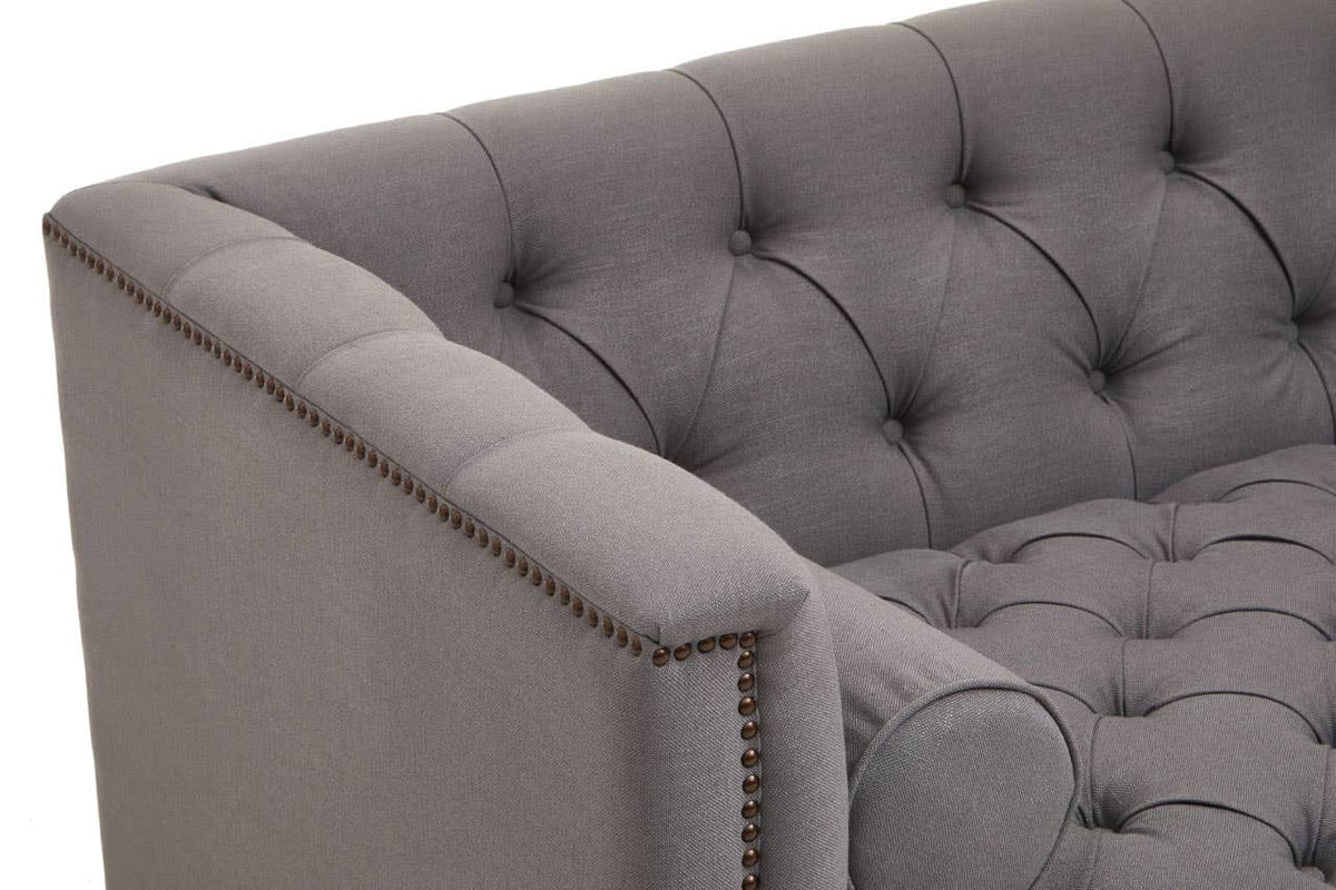 Hamilton Interiors Living Surina 2 Seat Grey Fabric Sofa House of Isabella UK