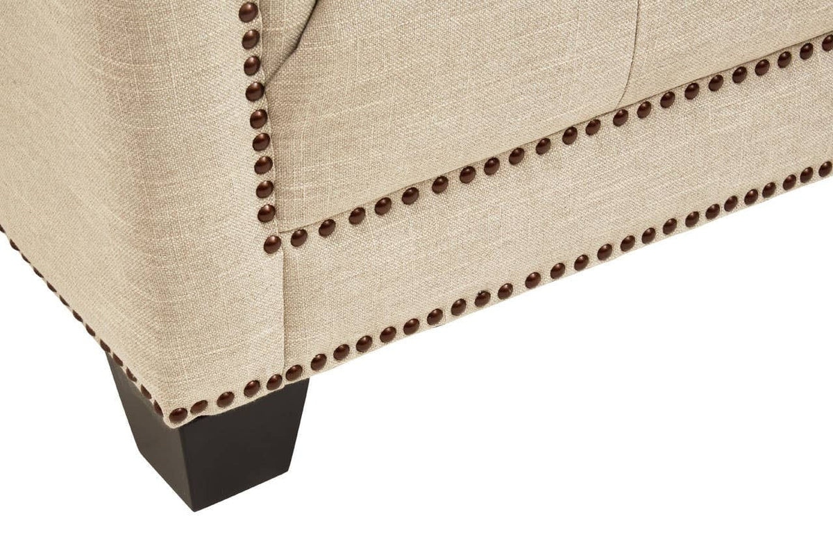 Hamilton Interiors Living Surina 3 Seat Stone Fabric Sofa House of Isabella UK