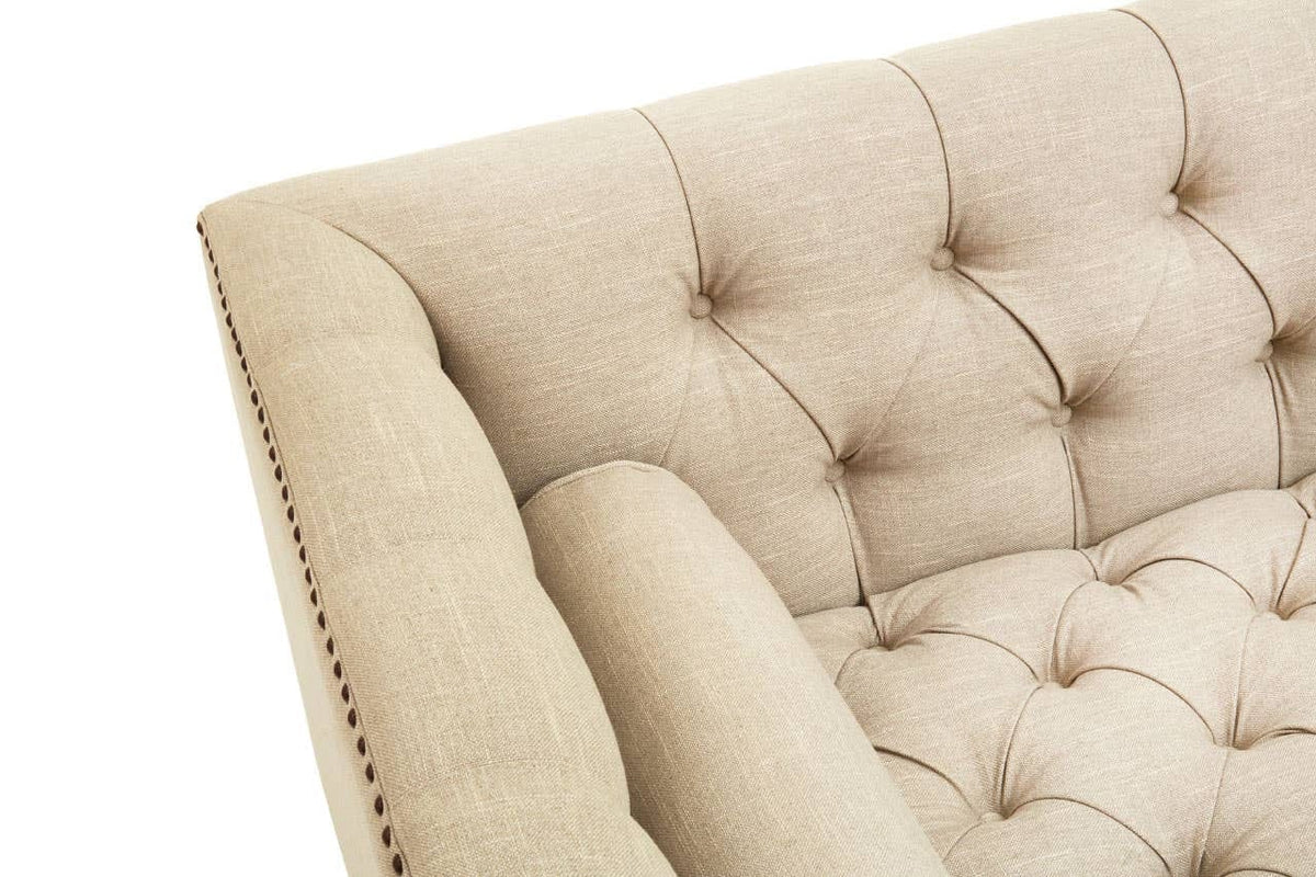 Hamilton Interiors Living Surina 3 Seat Stone Fabric Sofa House of Isabella UK