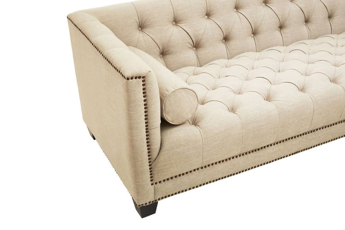 Hamilton Interiors Living Surina 3 Seat Stone Fabric Sofa House of Isabella UK