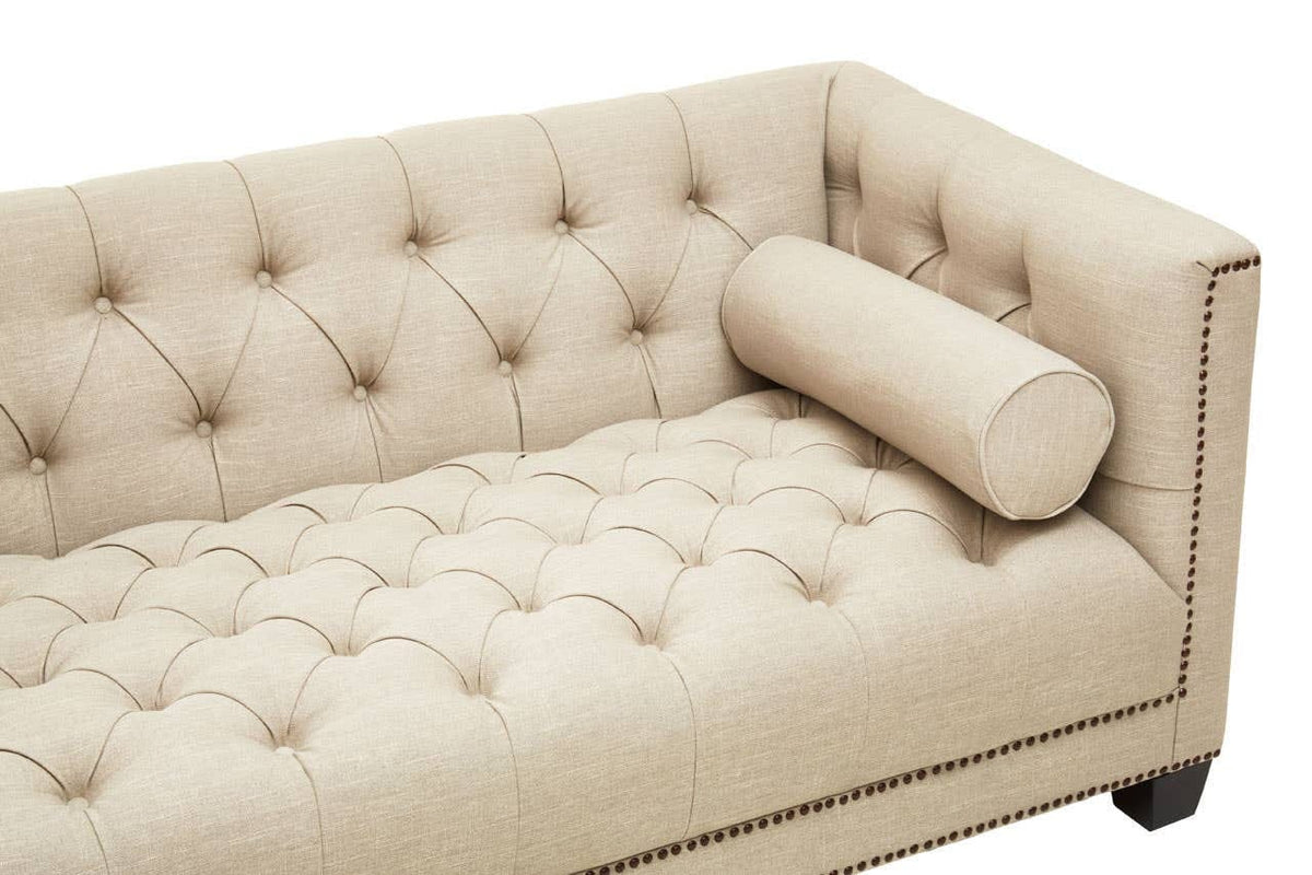 Hamilton Interiors Living Surina 3 Seat Stone Fabric Sofa House of Isabella UK