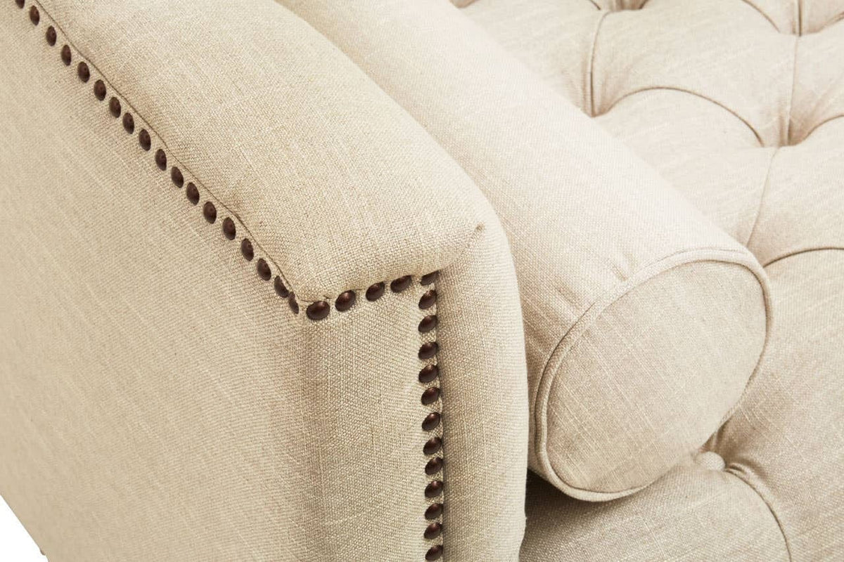 Hamilton Interiors Living Surina 3 Seat Stone Fabric Sofa House of Isabella UK