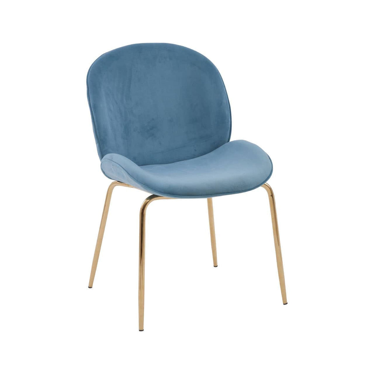 Hamilton Interiors Living Tamzin Blue Velvet and Gold Finish Dining Chair House of Isabella UK