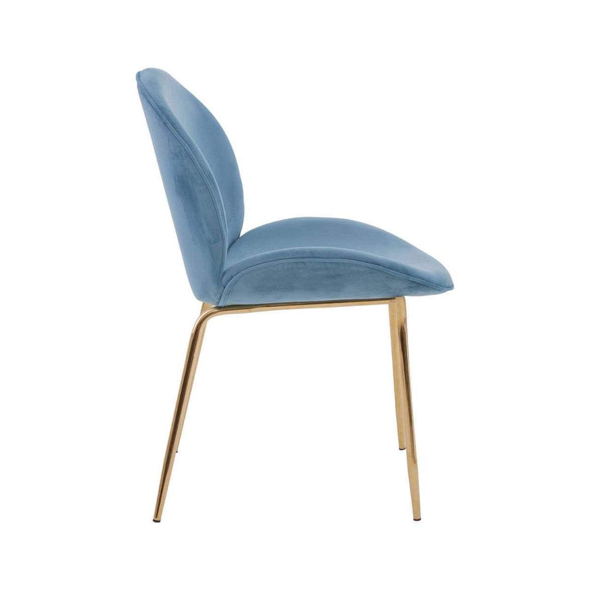 Hamilton Interiors Living Tamzin Blue Velvet and Gold Finish Dining Chair House of Isabella UK