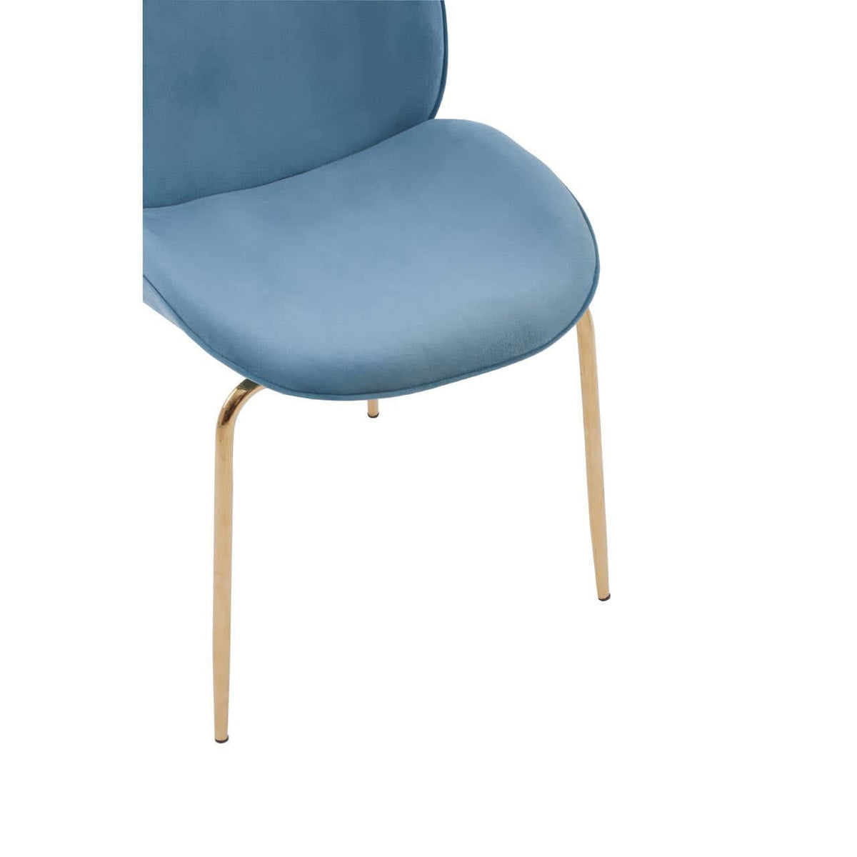 Hamilton Interiors Living Tamzin Blue Velvet and Gold Finish Dining Chair House of Isabella UK