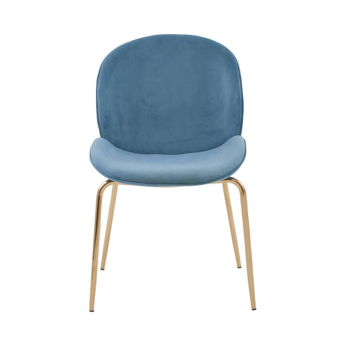 Hamilton Interiors Living Tamzin Blue Velvet and Gold Finish Dining Chair House of Isabella UK
