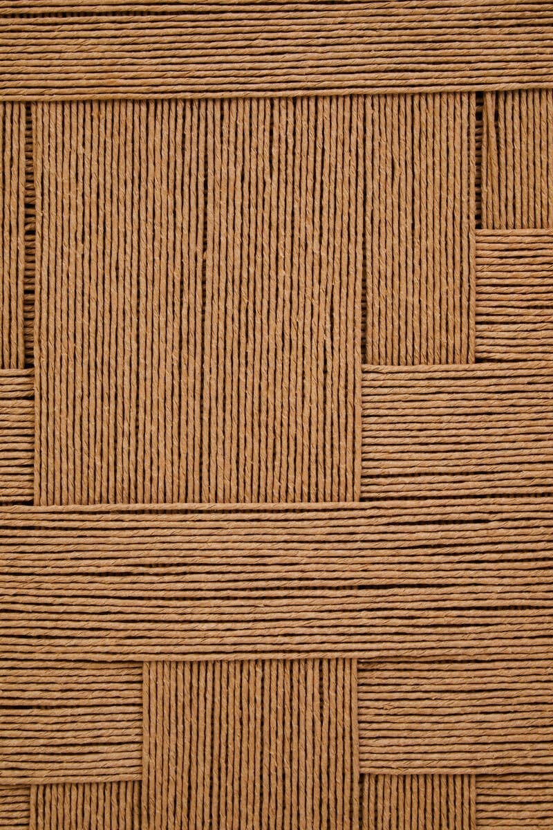 Hamilton Interiors Living Teora Mango Wood Paper Rope Detail Four Door Sideboard House of Isabella UK