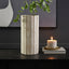 Hamilton Interiors Living Tibor Travertine Ribbed Vase House of Isabella UK