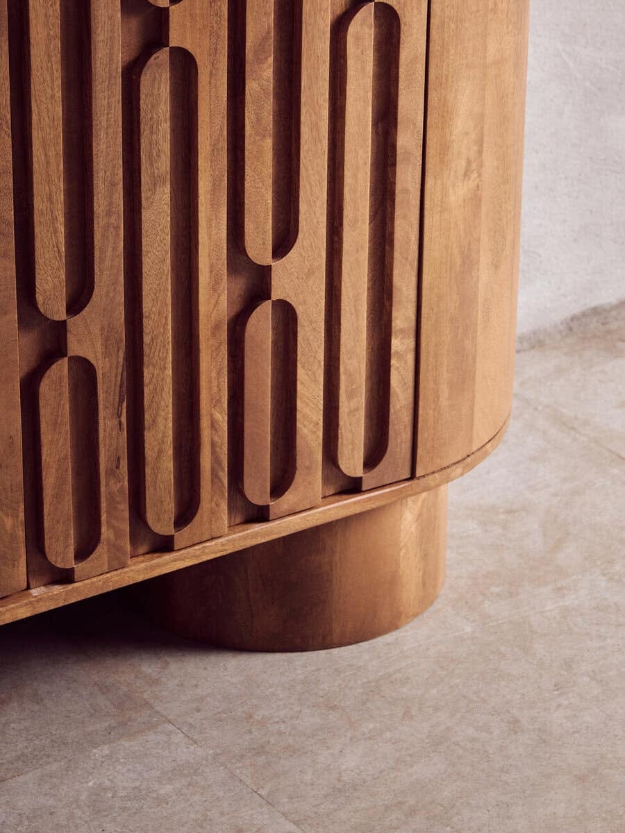 Hamilton Interiors Living Torcino Two Door Brown Mango Wood Cabinet House of Isabella UK