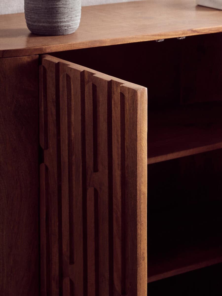 Hamilton Interiors Living Torcino Two Door Brown Mango Wood Cabinet House of Isabella UK