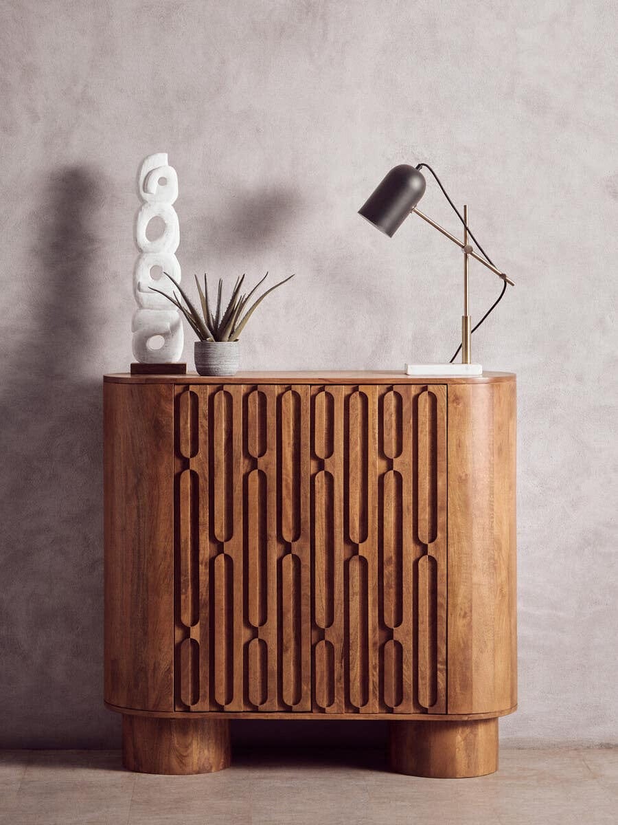 Hamilton Interiors Living Torcino Two Door Brown Mango Wood Cabinet House of Isabella UK