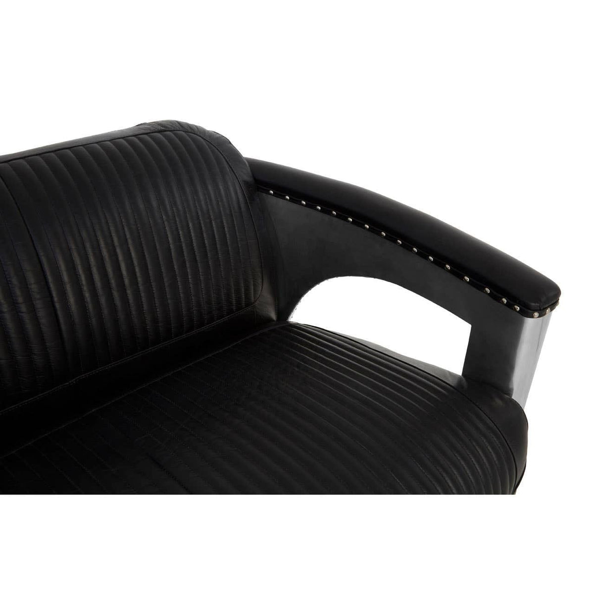 Hamilton Interiors Living Victor 3 Seat Black Leather Sofa House of Isabella UK