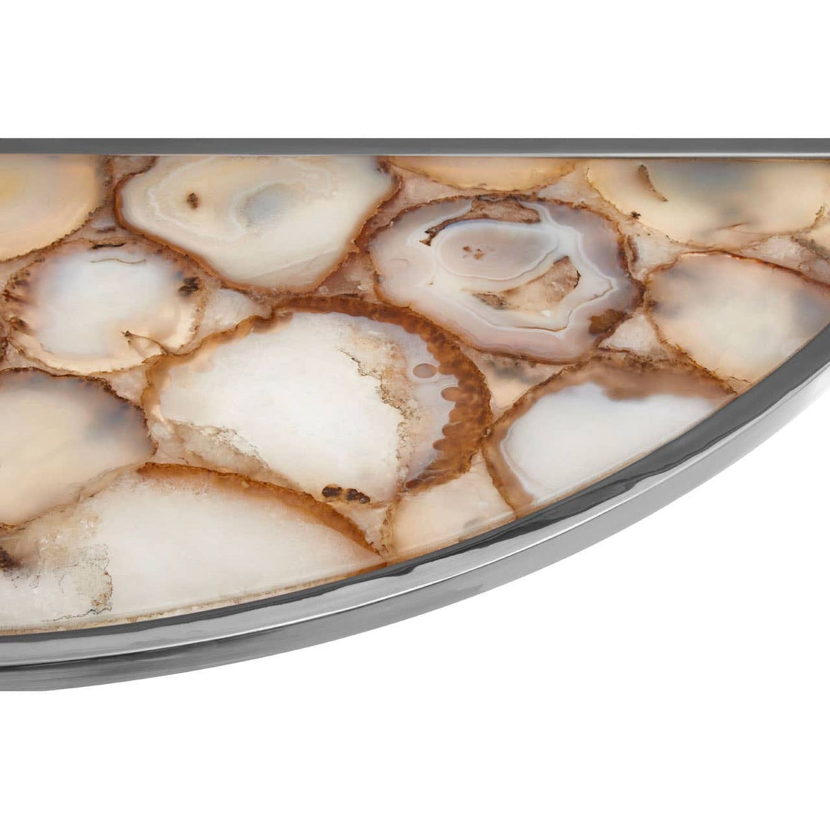 Hamilton Interiors Living Vita Half Moon Console Table with White Agate Top House of Isabella UK