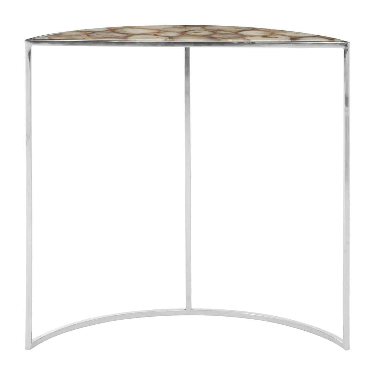 Hamilton Interiors Living Vita Half Moon Console Table with White Agate Top House of Isabella UK