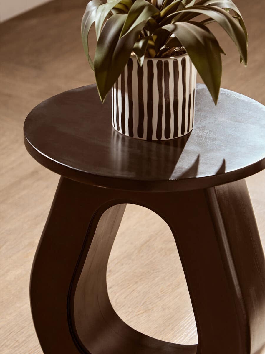 Hamilton Interiors Living Walsa Black Finish Mango Wood Accent Table House of Isabella UK