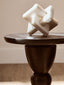 Hamilton Interiors Living Walsa Black Finish Mango Wood Circle Column Detail Side Table House of Isabella UK