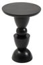 Hamilton Interiors Living Walsa Black Finish Mango Wood Circle Column Detail Side Table House of Isabella UK