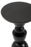 Hamilton Interiors Living Walsa Black Finish Mango Wood Circle Column Detail Side Table House of Isabella UK