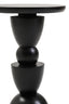 Hamilton Interiors Living Walsa Black Finish Mango Wood Circle Column Detail Side Table House of Isabella UK