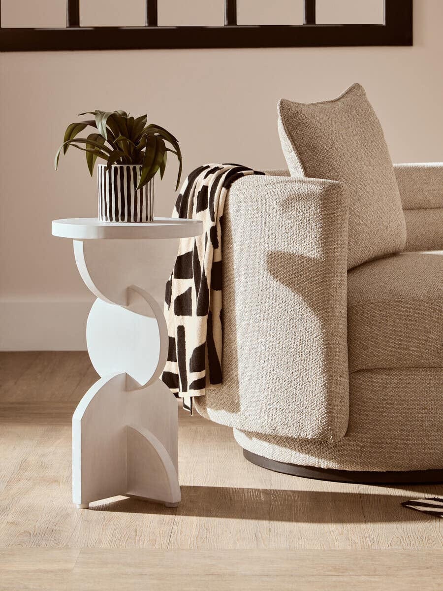 Hamilton Interiors Living Walsa Whitewash Mango Wood Abstract Side Table House of Isabella UK