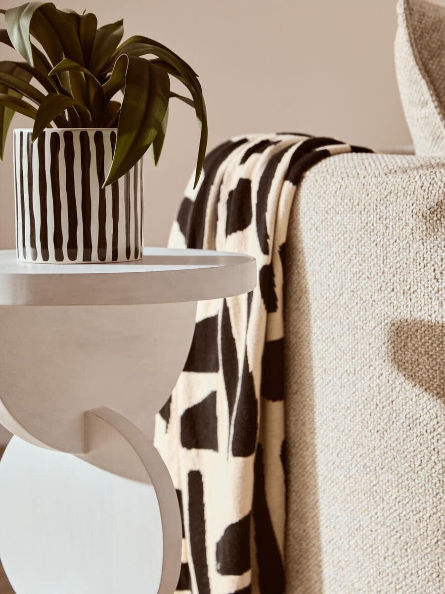 Hamilton Interiors Living Walsa Whitewash Mango Wood Abstract Side Table House of Isabella UK