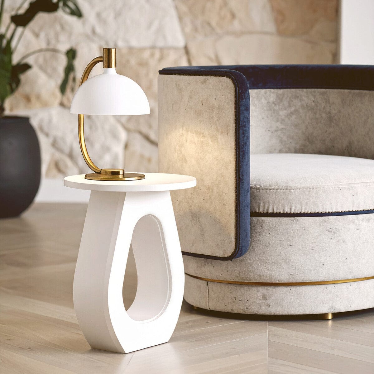 Hamilton Interiors Living Walsa Whitewash Mango Wood Accent Table House of Isabella UK