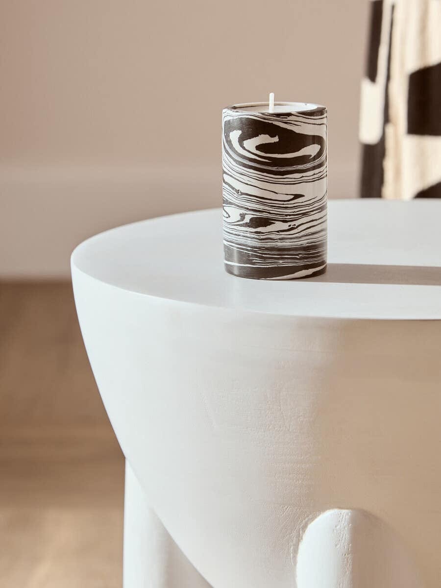 Hamilton Interiors Living Walsa Whitewash Mango Wood Ball Detail Side Table House of Isabella UK