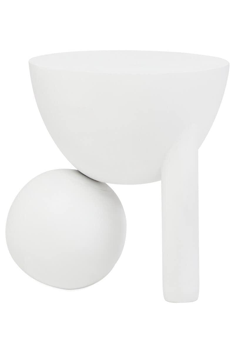 Hamilton Interiors Living Walsa Whitewash Mango Wood Ball Detail Side Table House of Isabella UK