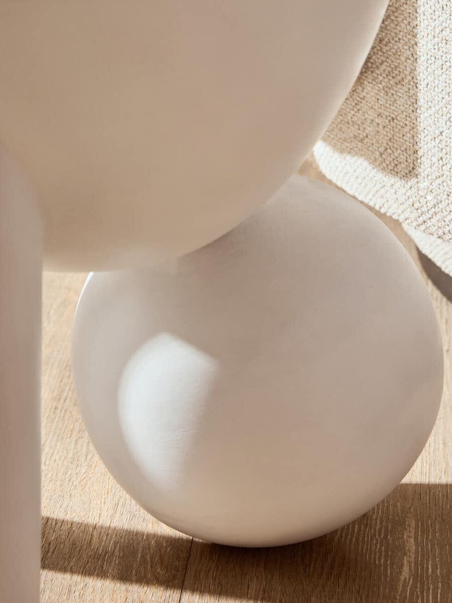 Hamilton Interiors Living Walsa Whitewash Mango Wood Ball Detail Side Table House of Isabella UK