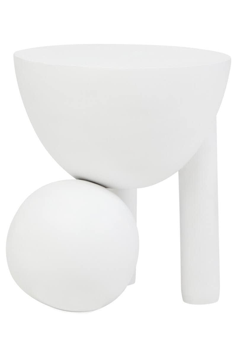 Hamilton Interiors Living Walsa Whitewash Mango Wood Ball Detail Side Table House of Isabella UK