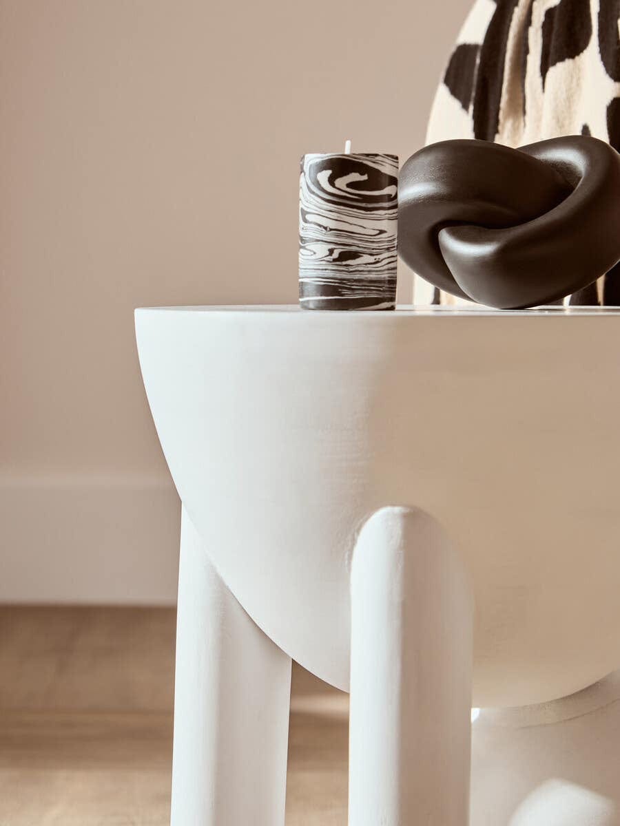 Hamilton Interiors Living Walsa Whitewash Mango Wood Ball Detail Side Table House of Isabella UK