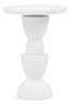 Hamilton Interiors Living Walsa Whitewash Mango Wood Circle Column Detail Side Table House of Isabella UK
