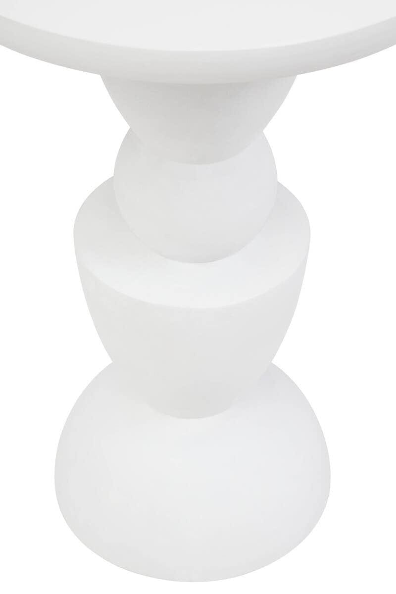 Hamilton Interiors Living Walsa Whitewash Mango Wood Circle Column Detail Side Table House of Isabella UK