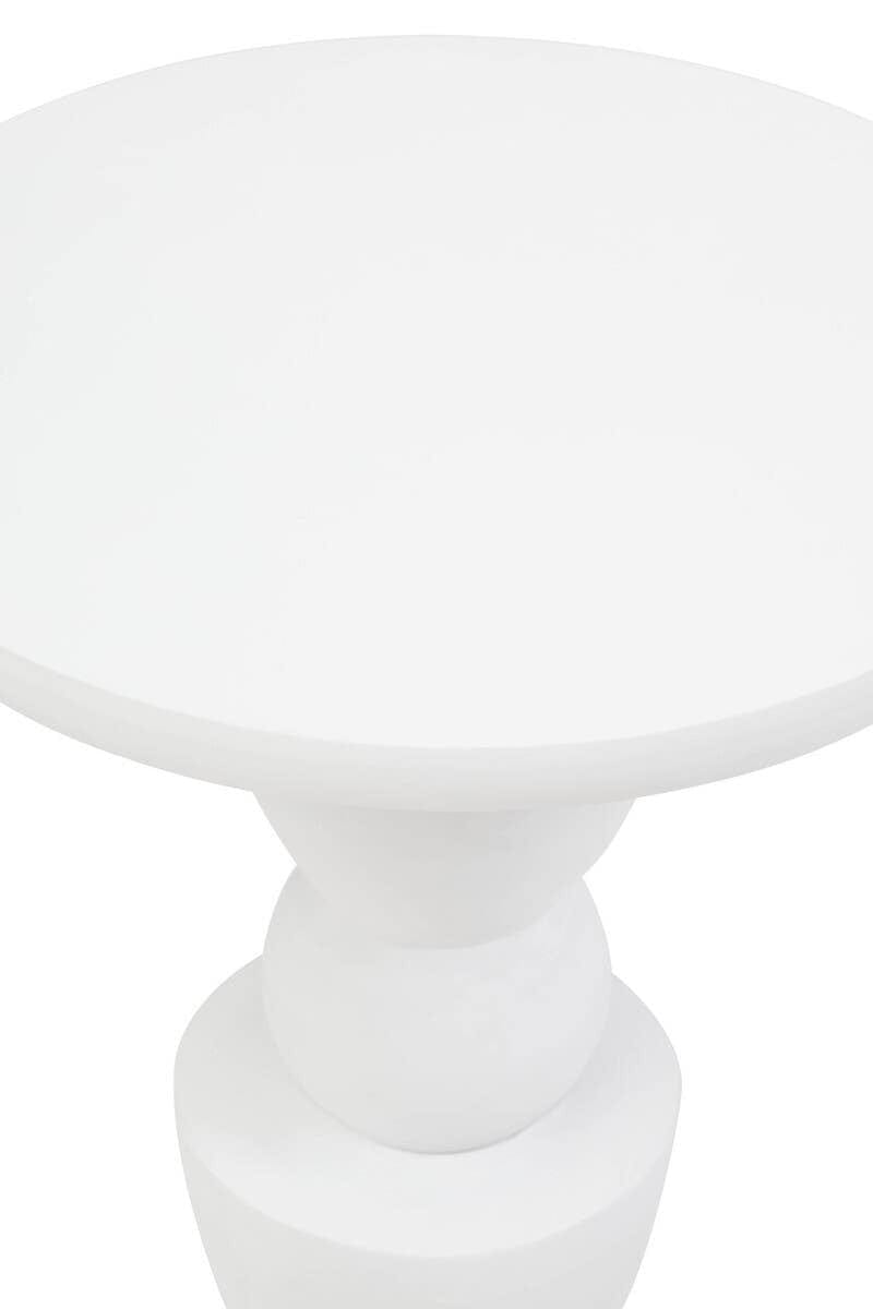 Hamilton Interiors Living Walsa Whitewash Mango Wood Circle Column Detail Side Table House of Isabella UK