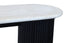 Hamilton Interiors Living Walton Travertine Top Console Table with Black Acacia Wood Legs House of Isabella UK