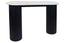 Hamilton Interiors Living Walton Travertine Top Console Table with Black Acacia Wood Legs House of Isabella UK