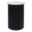 Hamilton Interiors Living Walton Travertine Top Side Table with Black Acacia Wood Base House of Isabella UK